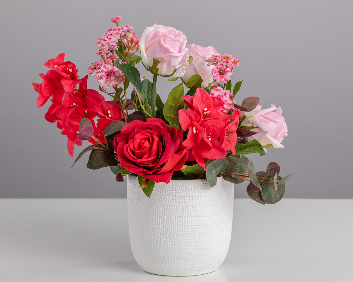 FREUDE | Gesteck aus roten Kunstblumen