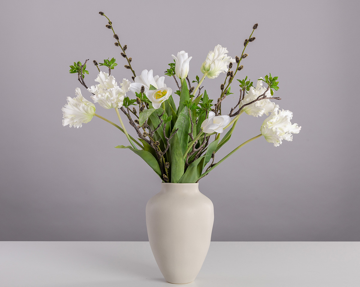 HAPPY NEW YEAR | Künstlicher Tulpenstrauß weiß - ohne Vase
