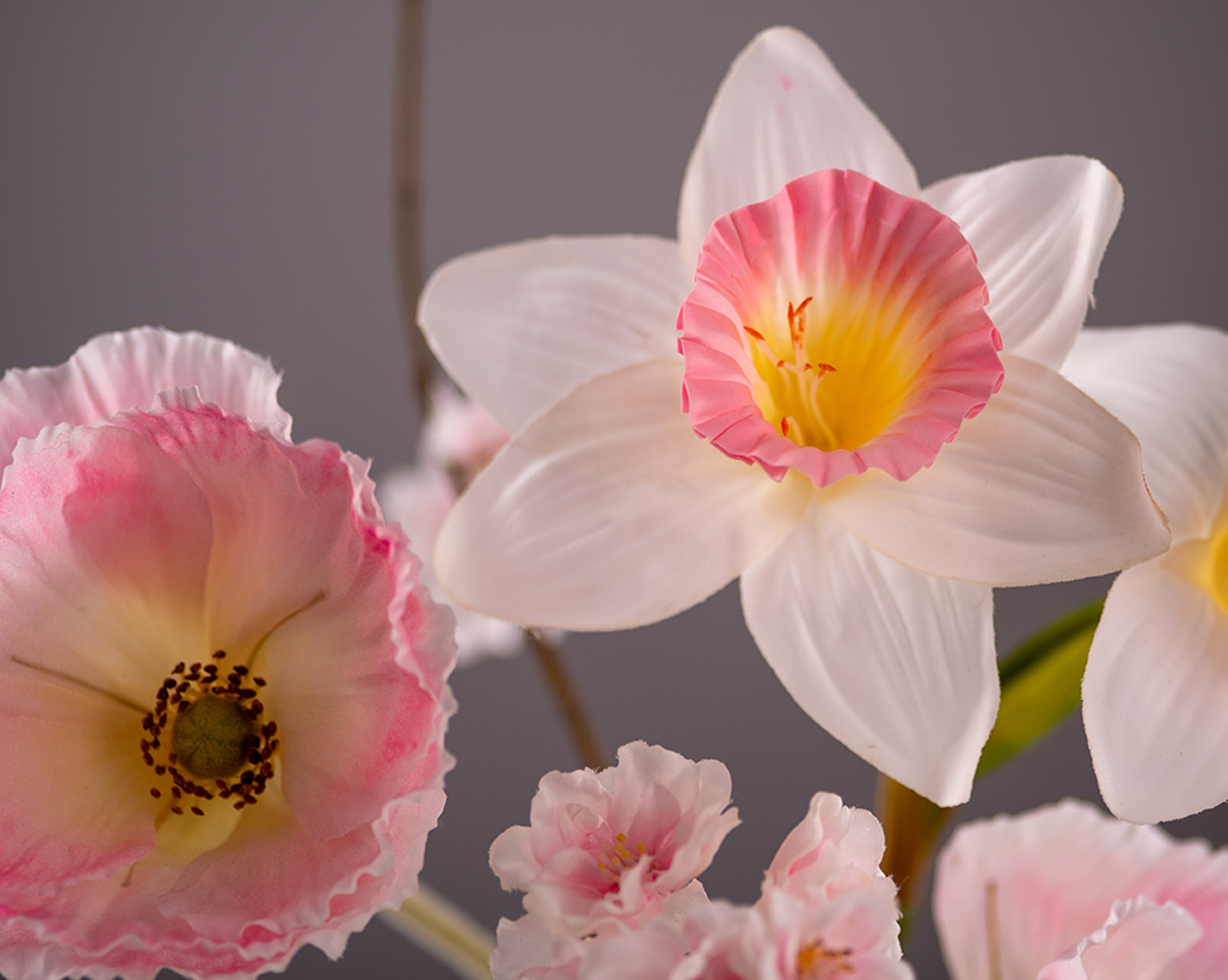 ROSÉ FLOWER | Arrangement mit Kunstblumen in rosa und weiß 