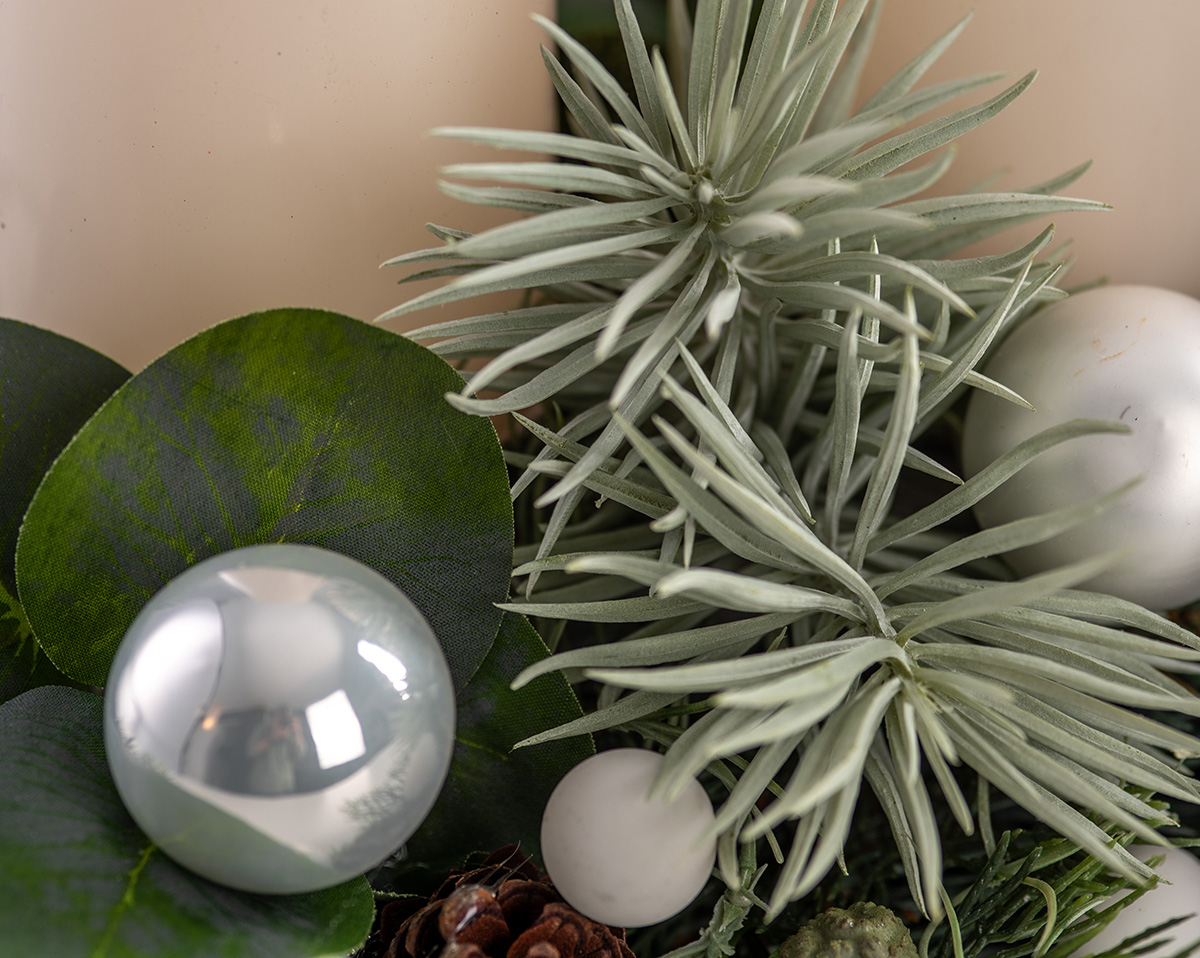 ADVENTSKRANZ LANG WHITE | Künstlicher Adventskranz, weiss