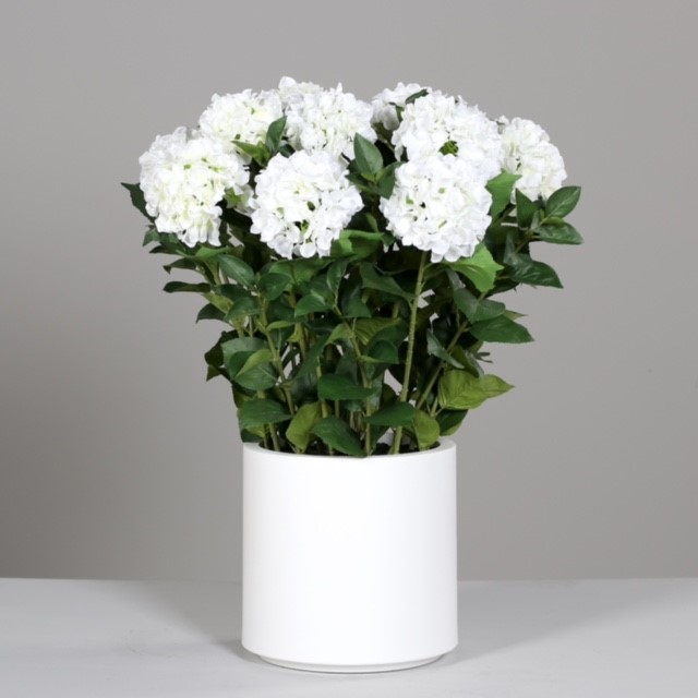 HORTENSIE white  I mit Gefäß | Künstliche Hortensie   