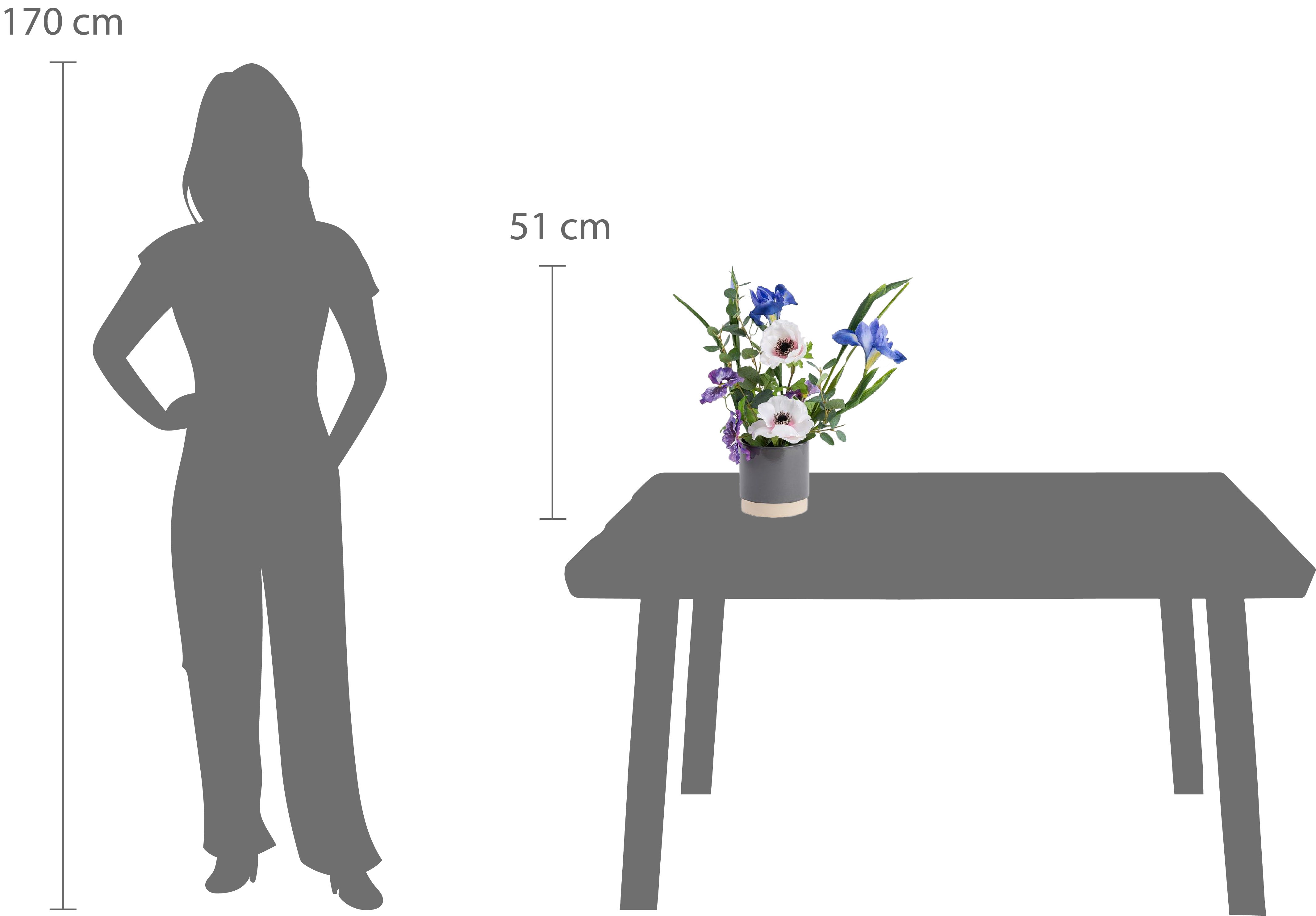 VIOLA | Hochwertiges Kunstblumengesteck 