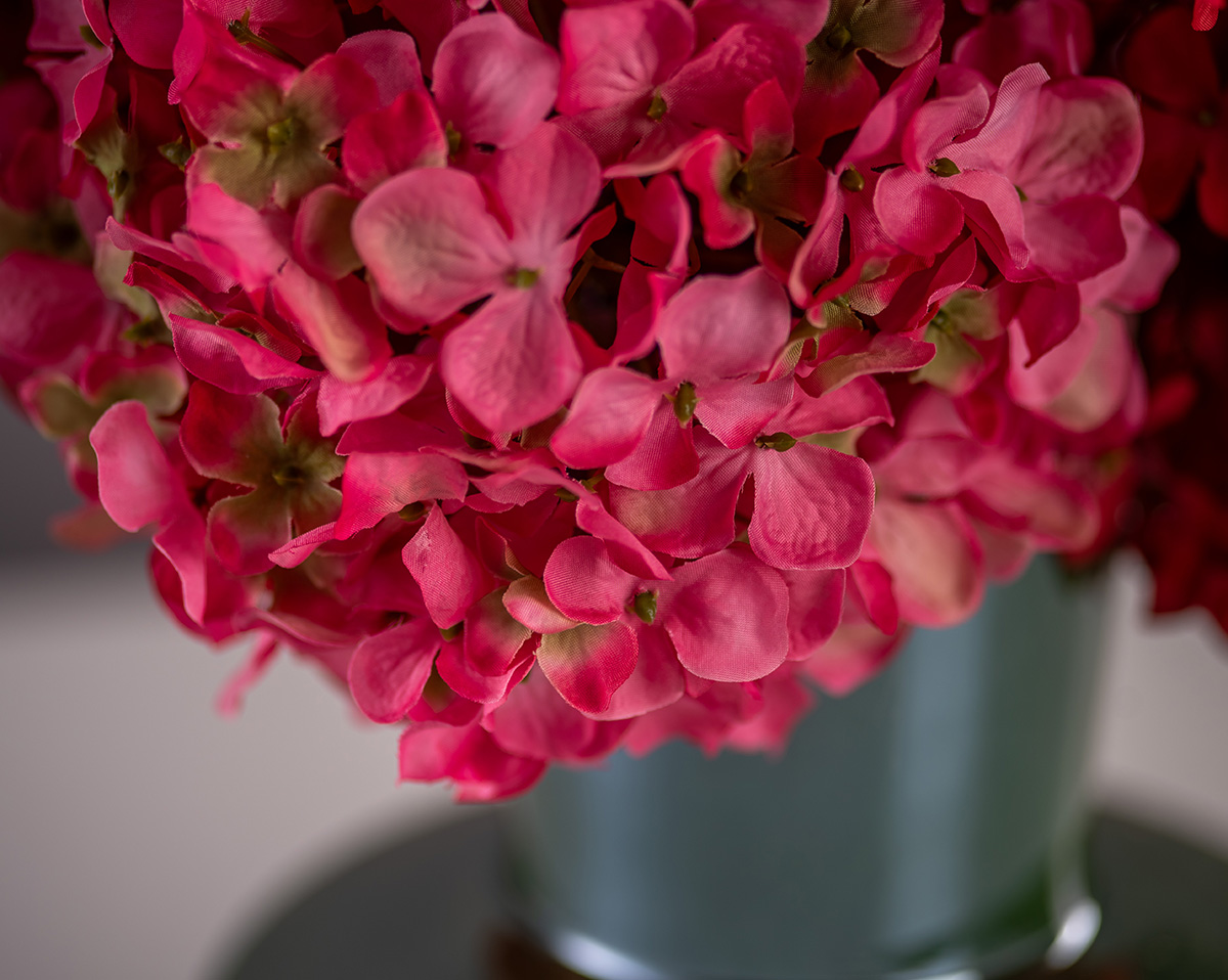 HORTENSIEN SPLASH | Herbstliches Kunstblumengesteck  