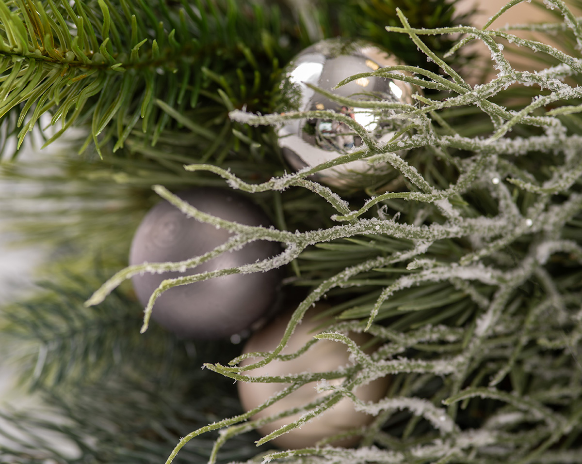 WHITE CANDLELIGHT LANG | Künstlicher Adventskranz