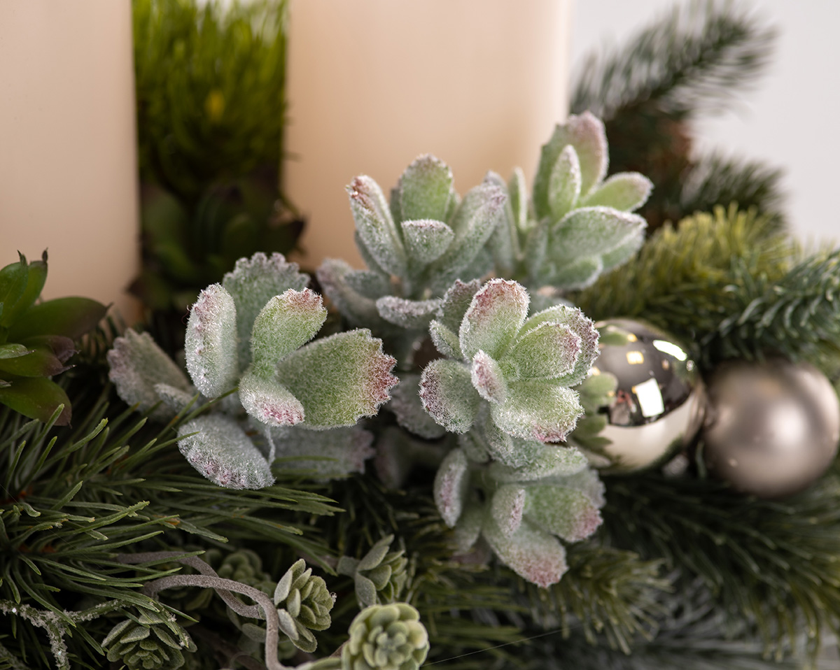 WHITE CANDLELIGHT LANG | Künstlicher Adventskranz