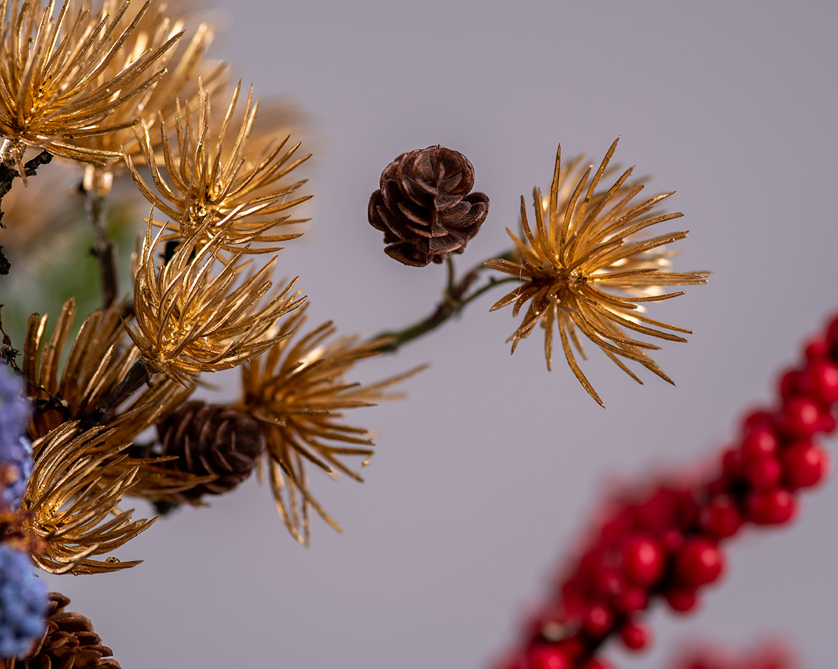 NATURE ADVENT | Künstliches Adventsgesteck mit Kerzen