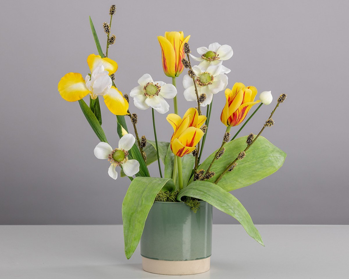 HAVE FUN | Kunstblumenarrangement mit künstlichen Anemonen und Tulpen
