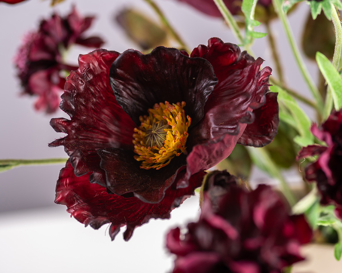 DEEP PURPLE | Künstliches Arrangement mit Real Touch Blumen