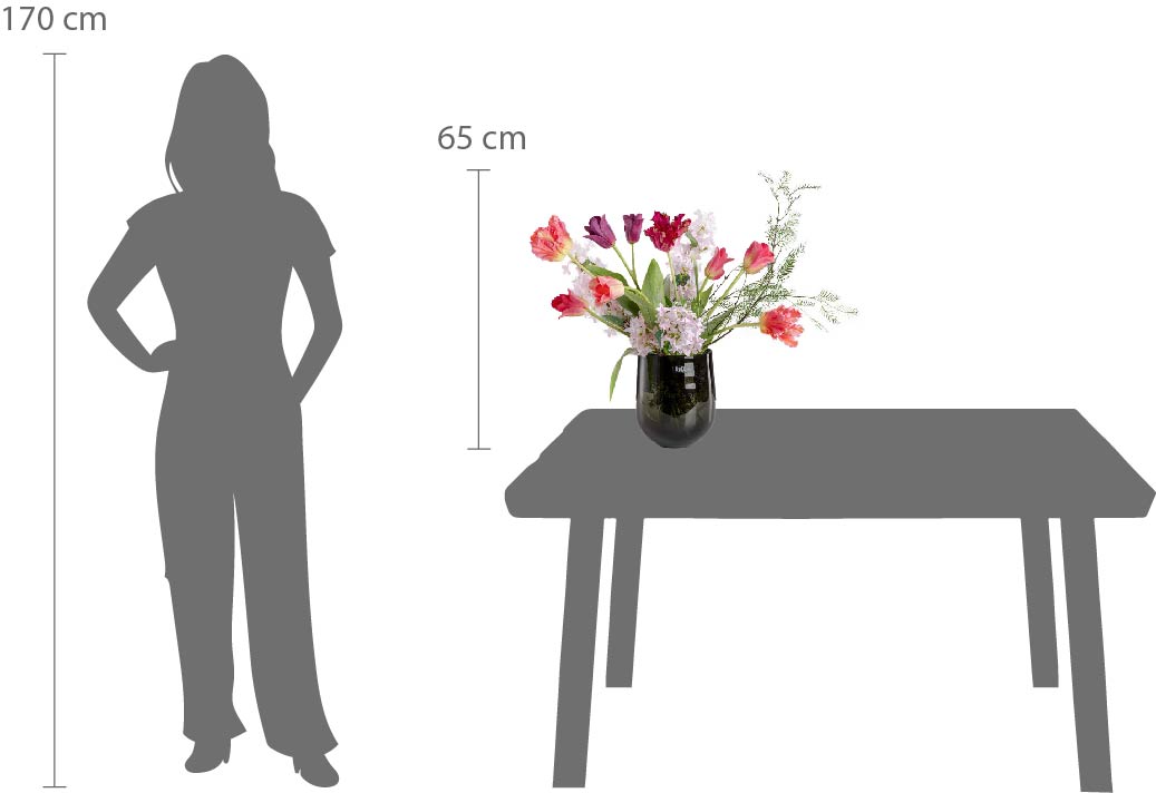 MY FAIR LADY | Gesteck mit künstlichem Flieder und Tulpen 